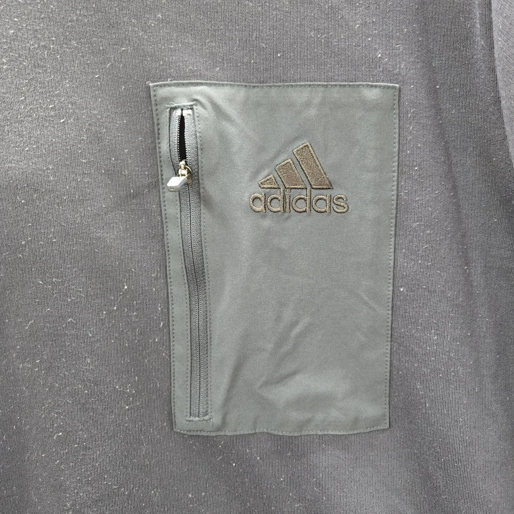 Adidas Men Hoodie XL Navy‎ Embroidered Fleece Activewear Zipper Logo Long Sleeve